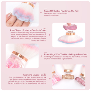 Brosse à ongles KADS en forme de rose diamantée, brosse pour enlever la poussière des ongles, brosse de nettoyage multifonctionnelle pour la manucure, pour nettoyer la poudre à ongles - Product Image 6