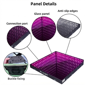 Pista de Baile LED 3D con Espejo de 60x60cm |   Control DMX512 y Activación por Sonido con Clasificación IP67 para Actuaciones de DJ en Discotecas - Product Image 2