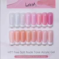 Lehchis 30g Marque Privée 16 Couleurs Gel Poly UV LED Rose Nude Doux pour Extension d'Ongles Gel Acrylique Constructeur