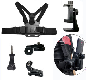 <span class=keywords><strong>Tracolla</strong></span> da tiro fissa 2 in 1 <span class=keywords><strong>tracolla</strong></span> elastica regolabile per telefono cellulare con Clip rapida supporto per cellulare Action Camera Chest Strap - Product Image 3