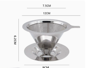 Filtre à <span class=keywords><strong>café</strong></span> conique pour infusion, ensemble d'outils pour préparation sans filtre - Maille fine en métal, design rétro/minimaliste, pour la maison/le <span class=keywords><strong>café</strong></span> - Product Image 1