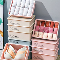 Boîte de rangement de chaussettes de placard de ménage boîte de rangement de sous-vêtements de soutien-gorge en plastique avec couvercle