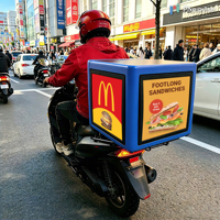 Boîte de livraison de nourriture intelligente Pixelpulse avec écran LED dynamique extérieur, boîte à emporter pour vélo électrique avec écran LED, panneau publicitaire numérique