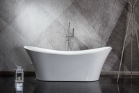 Baignoire traditionnelle polonaise, dimensions 1700 x 750, baignoire profonde pour adultes, baignoire autoportante à double marchepied
