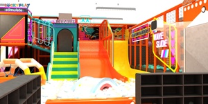 Aire <span class=keywords><strong>de</strong></span> jeux intérieure LUCKYPLAY - <span class=keywords><strong>Construction</strong></span> durable en acier et tubes en PU certifiés CE, parc <span class=keywords><strong>de</strong></span> trampolines, parcours ninja pour centres commerciaux - Product Image 6