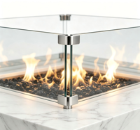 Vales – Mini Cheminée Bioéthanol Moderne en Acier Inoxydable, Flamme Réelle, Autoportante, Chauffage Décoratif pour Villa Intérieure