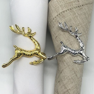 Hot Selling Party Table <b>Silver</b> Gold Deer <b>Napkin</b> Ring Centerpiece Creative Restaurant Hotel Table Customized Design <b>Napkin</b> Ring - Product Image 1