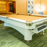Table de billard professionnelle de luxe moderne américaine de 8 pieds et 9 pieds pour usage commercial intérieur, avec pieds en MDF, vente en gros