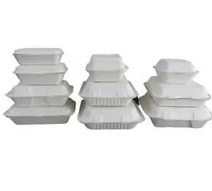 Cajas biodegradables de embalaje de comida rápida para restaurante, papel ecológico desechable redondo para pescado, Platos y platos
