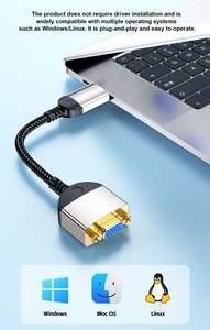 Adaptateur <span class=keywords><strong>coaxial</strong></span> <span class=keywords><strong>VGA</strong></span> plaqué or en gros, gaine en PVC, <span class=keywords><strong>convertisseur</strong></span> mâle-mâle pour home cinéma, lecteur DVD, PC, ordinateur portable, moniteur - Product Image 2