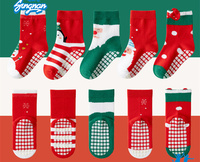 Chaussettes de Noël mi-hautes en coton pour enfants, motif Père Noël, sapin et pomme, dessin animé, collection automne-hiver