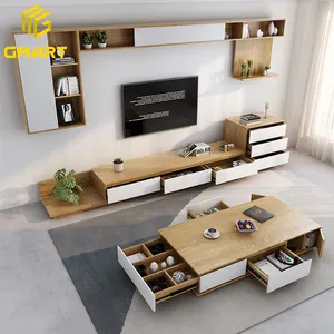 간단한 대나무 소파 세트 Suppliers-Gmart 현대 간단한 실내 장식 홈 바닥 Tv 캐비닛 커피 테이블 세트 가구 현대 Tv 캐비닛 침실