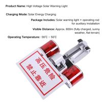 Lampe de signalisation solaire LED à installation facile, étanche IP65, lampe stroboscopique en plastique ABS, avertissement de circulation prismatique haute intensité