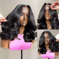 Perruques Bob Lace Front Wig brésiliennes,-Body Wave | perruques de cheveux naturels | courtes | avec baby hair | pour femmes noires