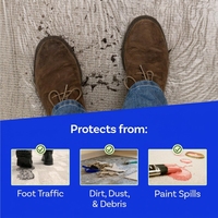 Film de protection de tapis en PE adhésif de qualité alimentaire, résistant à l'humidité, en rouleau, pour utilisation au sol, taille personnalisée