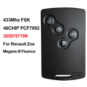 N/P. 285975779R para Renault Zoe Megane III Fluence Laguna III <span class=keywords><strong>Scenic</strong></span> Grand <span class=keywords><strong>Scenic</strong></span> 2009-2017 433MHz PCF7952A tarjeta inteligente <span class=keywords><strong>llave</strong></span> de coche - Product Image 2