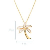 Collier pendentif palmier en argent sterling 925 plaqué or 14 carats de haute qualité pour femme