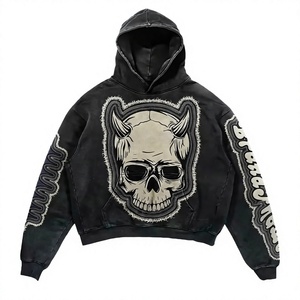 Sudadera con Capucha Corta Extra Grande para Hombre, 100% Algodón, Transpirable, Forrada, Manga Regular, Informal de Invierno - Product Image 3