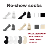Chaussettes basses invisibles en coton pur respirant à maille fine pour hommes et femmes, avec silicone et impression numérique – Collection été