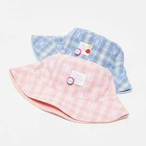 Bucket <b>Hat</b> Plaid Cotton Poplin Unisex Spring <b>Summer</b> Sun Protection Fashionable Casual Style - Product Image 3