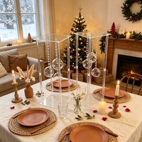 Pièces de centre de table de mariage rustiques Support à fleurs en acrylique avec globe suspendu Tealight