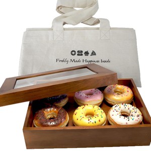 Caja de almacenamiento de aperitivos y postres de madera maciza, rectangular, con tapa, para almacenamiento de alimentos para pícnic al aire libre - Product Image 1