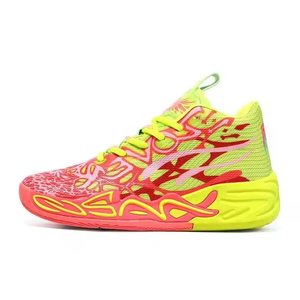 Chaussures de basket-ball pour hommes, baskets montantes à lacets, tissu extensible, maille respirante, semelle intermédiaire en caoutchouc, respirantes, baskets tendance pour l'extérieur en hiver - Product Image 3