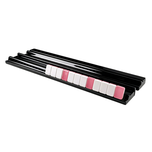 Support de rangement de luxe noir brillant pour pions de Mahjong, à trois niveaux, thème baseball, pour <span class=keywords><strong>4</strong></span> joueurs, organisateur de pièces de jeu - Product Image 1