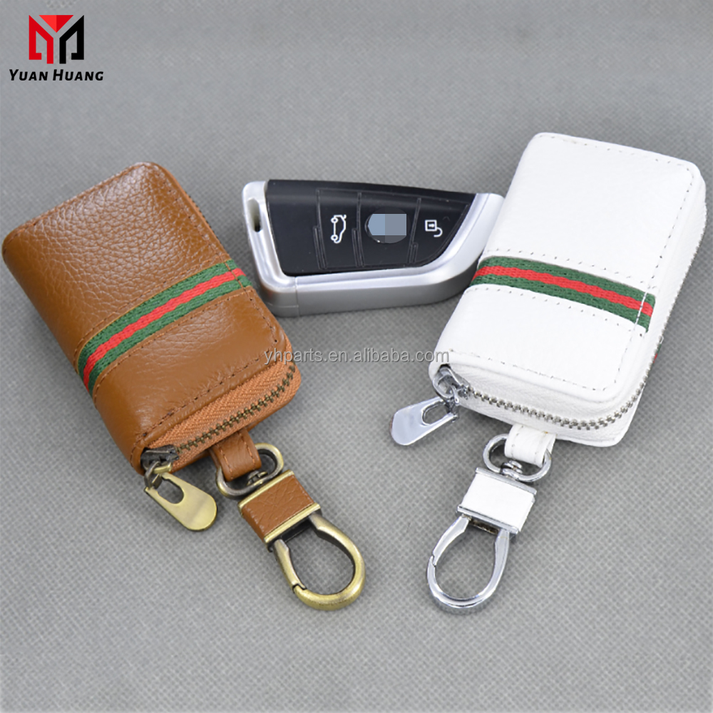 YH Key Case-35 Leather Car Key Cover: Anti-Theft Protection Case Keychain Holder