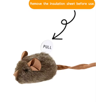 Jouet interactif pour chat : Souris en peluche à remonter, réaliste et sonore, jouet de simulation pour animaux de compagnie