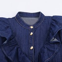 Camisa de Mezclilla de Manga Larga con Decoración en Capas y Cierre de Botón para Mujer, TAOP&ZA, Nueva Colección Otoño 2026, 6147181 6147170