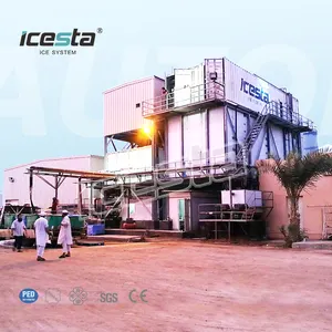 ICESTA Automatic High Productivity ice flake Long Service Life 60 tons Containerized flake ice making plant