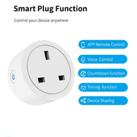 Enchufe Inteligente con Medidor de Energía y Control por Voz, Compatible con Alexa y Google Home, 16A, Enchufe del Reino Unido, Tuya 2.4GHz WIFI