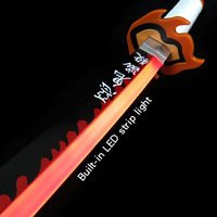 Épée jouet de taille enfant, arme de tueur de démons, accessoire de cosplay d'anime japonais avec fonction d'éclairage LED 30in/76CM