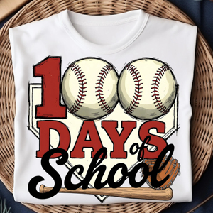 Transferencia DTF de Béisbol para 100 Días de Clases, Listo para Planchar, para Amantes del Béisbol, Feliz 100 Días, Transferencia DTF para Camisetas - Product Image 2