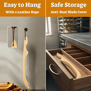 15.7 "lames dentelées en acier inoxydable trancheuse à pain tranches <span class=keywords><strong>de</strong></span> coupe maison Bagels Baguette bois naturel levain arc <span class=keywords><strong>couteau</strong></span> à pain - Product Image 3