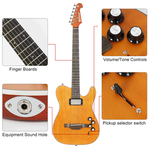 Bullfighter K10 エレキギター インディアンローズウッド指板 ナチュラル サイレント エレクトリック アコースティックギター - Product Image 5