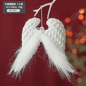 Sneeuwvlok Engel Vleugels Elanden Ophangen Kerstboom Decoratie Kerstboom Opknoping Kerstversieringen