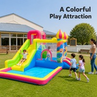 Château gonflable Noco Kids en tissu Oxford avec toboggan et piscine à balles, couleurs personnalisées, portable, pour usage domestique intérieur