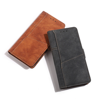 Étui de téléphone à clapet en cuir PU de luxe classique avec porte-cartes et design antichoc pour 15 Pro Max