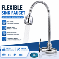 Fabricant de robinets de cuisine, robinet mélangeur flexible pour évier, acier inoxydable 201, robinet horizontal, tube allongé, OEM ODM, fourniture d'usine