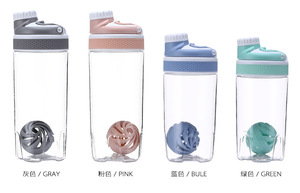 550ml/700ml Tritan Plastic Protein Plastic <b>Shaker</b> Water <b>Bottle</b> with Handle Easy Carrier Pink,grey,blue,green,or Customized Color - Product Image 6