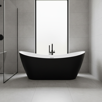 Baignoire autoportante en acrylique écologique de luxe durable pour spa intérieur avec drain, design moderne, bassin de bain