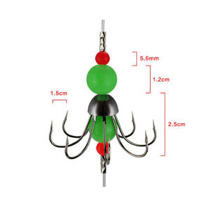 Lumineux Poulpe plomb De Pêche Leurres Gabarit De Calmar Explosion Chaîne Crochets - Product Image 3