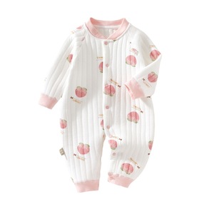 Combinaison pour bébé à manches longues en coton épais, pyjama d'hiver unisexe, vêtements pour nouveau-né, couche de base automne-hiver - Product Image 5