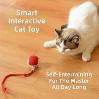 Bola Mainan Kucing Silikon Interaktif Pintar Otomatis dengan Penghindaran Rintangan, Pengisian Daya USB, Mainan Latihan Anak Kucing & Hiburan Hewan Peliharaan