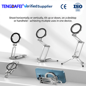 In Stock 2026 New Foldable Magnetic Portable Anti-Shake Phone Stand Factory Direct Aluminum Alloy for Desk &amp; Outdoor Use - Product Image 1