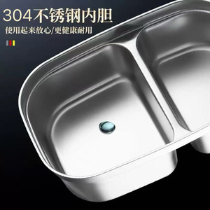 304 Stainless Steel Bento <b>Box</b> Large Two Grids With Lid For Student Lunch Storage Rectangular Food <b>Container</b> - Product Image 2