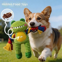 Jouet en peluche pour chien grenouille, tigre et souris avec poche à friandises, nœud en corde et couineur pour jeu interactif et à tirer – Vente en gros