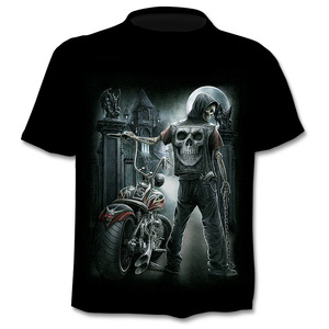 T-Shirt con teschio 3D t-Shirt con grafica novità estiva stampa t-Shirt con teschio di moda per uomo t-Shirt a maniche corte stampate divertenti - Product Image 4